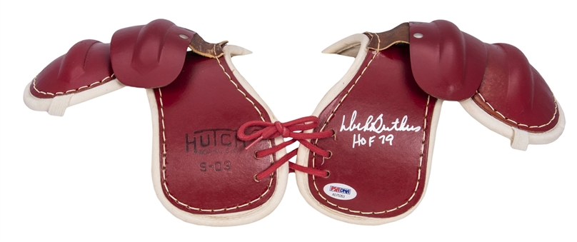 1979 Dick Butkus Signed & Inscribed "HOF 79" Miniature Shoulder Pad Replica (PSA/DNA)